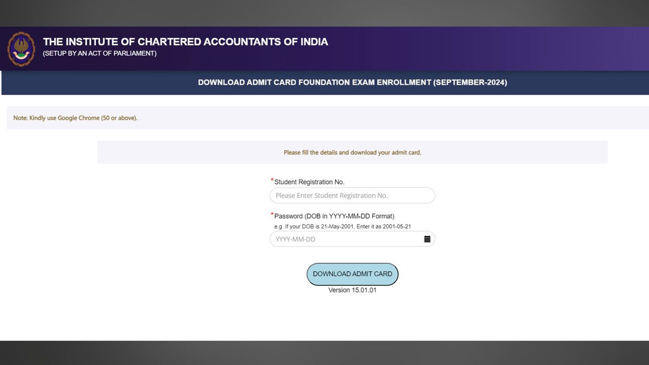 ICAI CA Foundation September 2024 Admit Cards (Photo Source: ICAI)