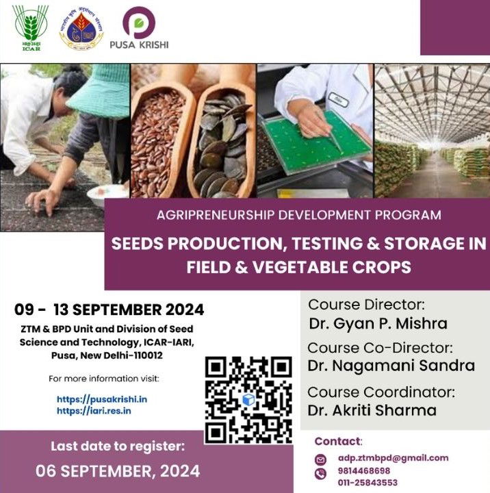 Training on ‘Seed Production, Testing & Storage in Field & Vegetable Crops’