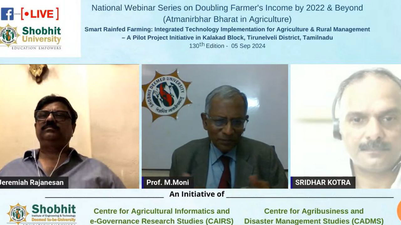 Glimpse of National Webinar on Doubling Farmers' Income with a Focus on Smart Rainfed Farming and Integrated Digital Technology Implementation