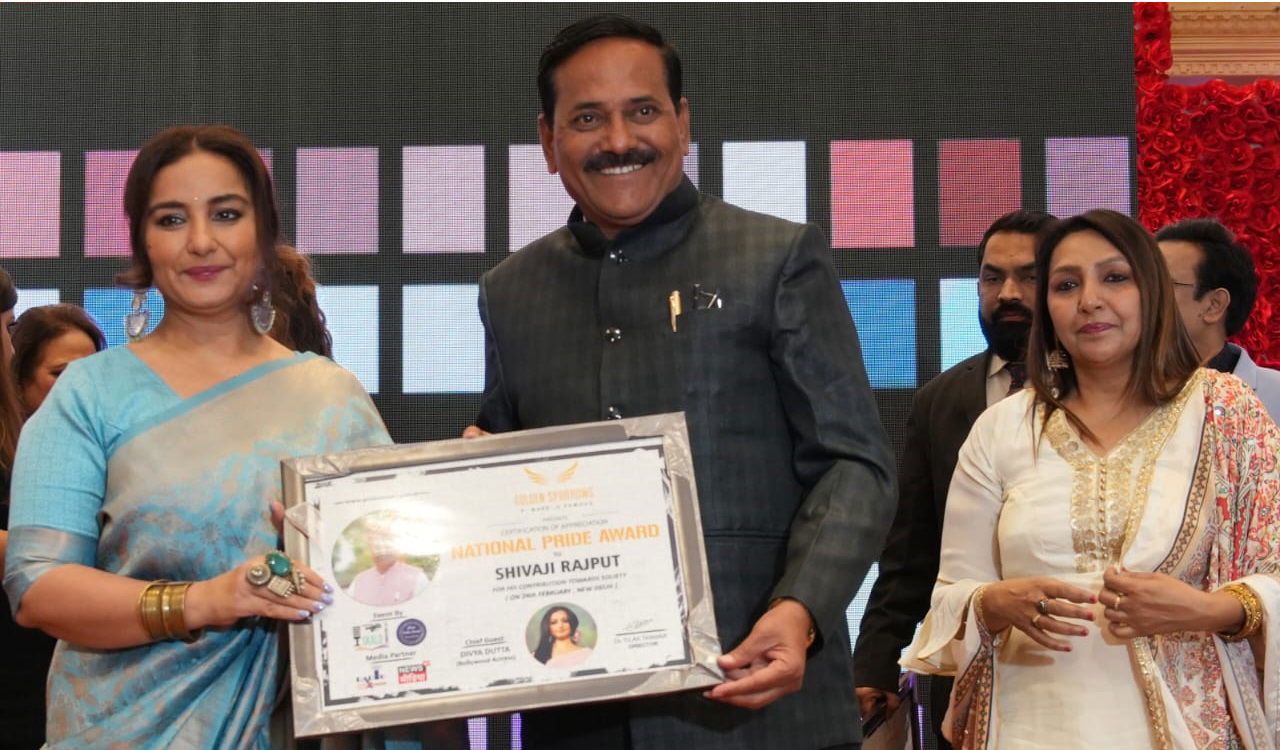 Shivaji Rajput Receiving the National Pride Award for His Exceptional Contributions to Environmental Conservation