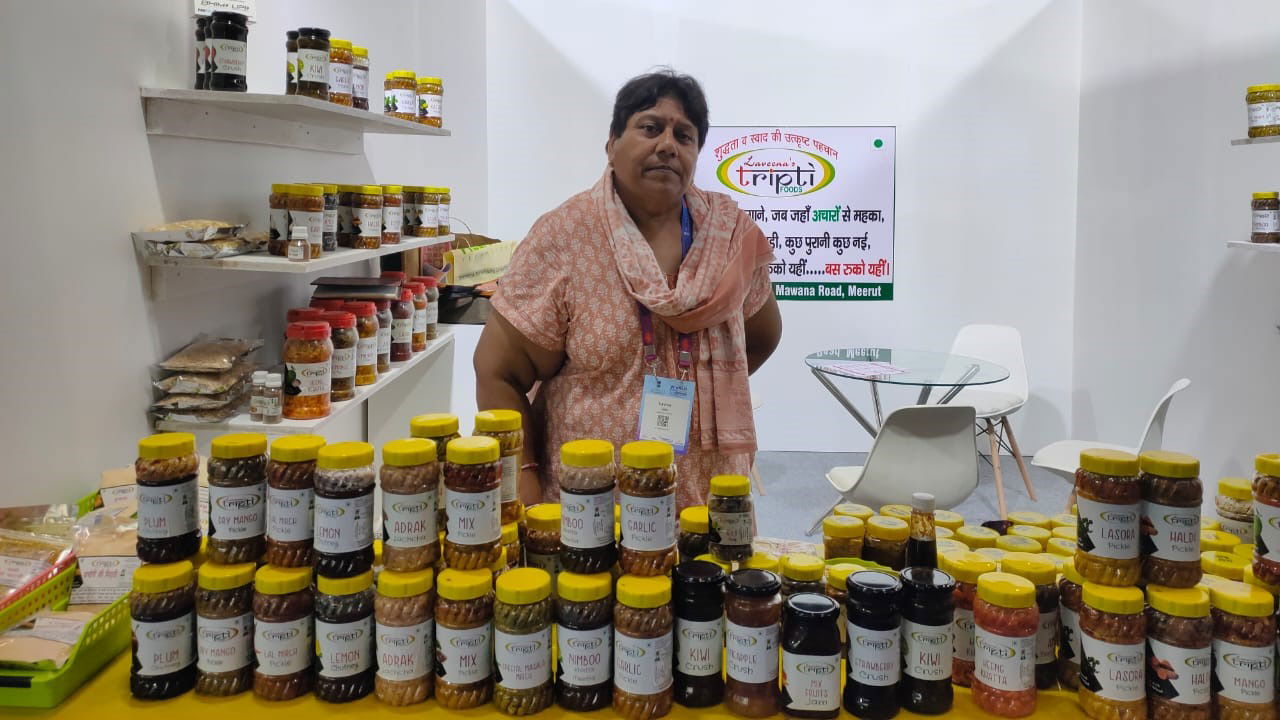 Laveena Jain with her products at World Food India 2024