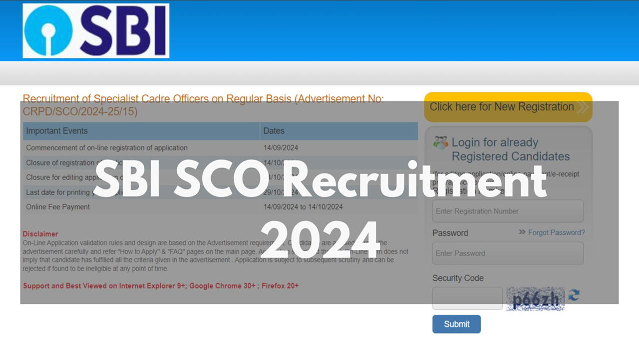 SBI SCO Recruitment 2024 (Photo Source: SBI)