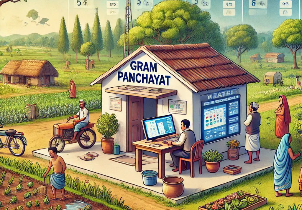 Gram Panchayat office, where villagers have access to 5-day and hourly weather forecasts (AI-generated representational image)