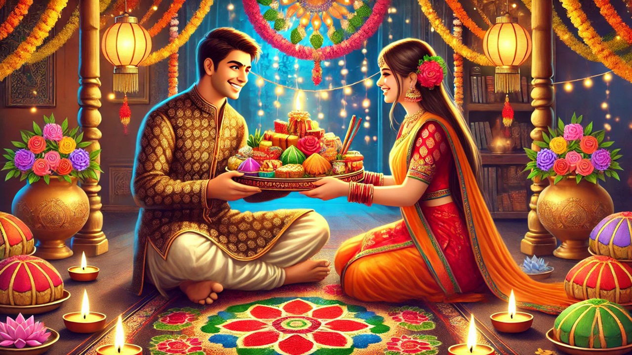 AI generated image of Bhai Dooj Celebration