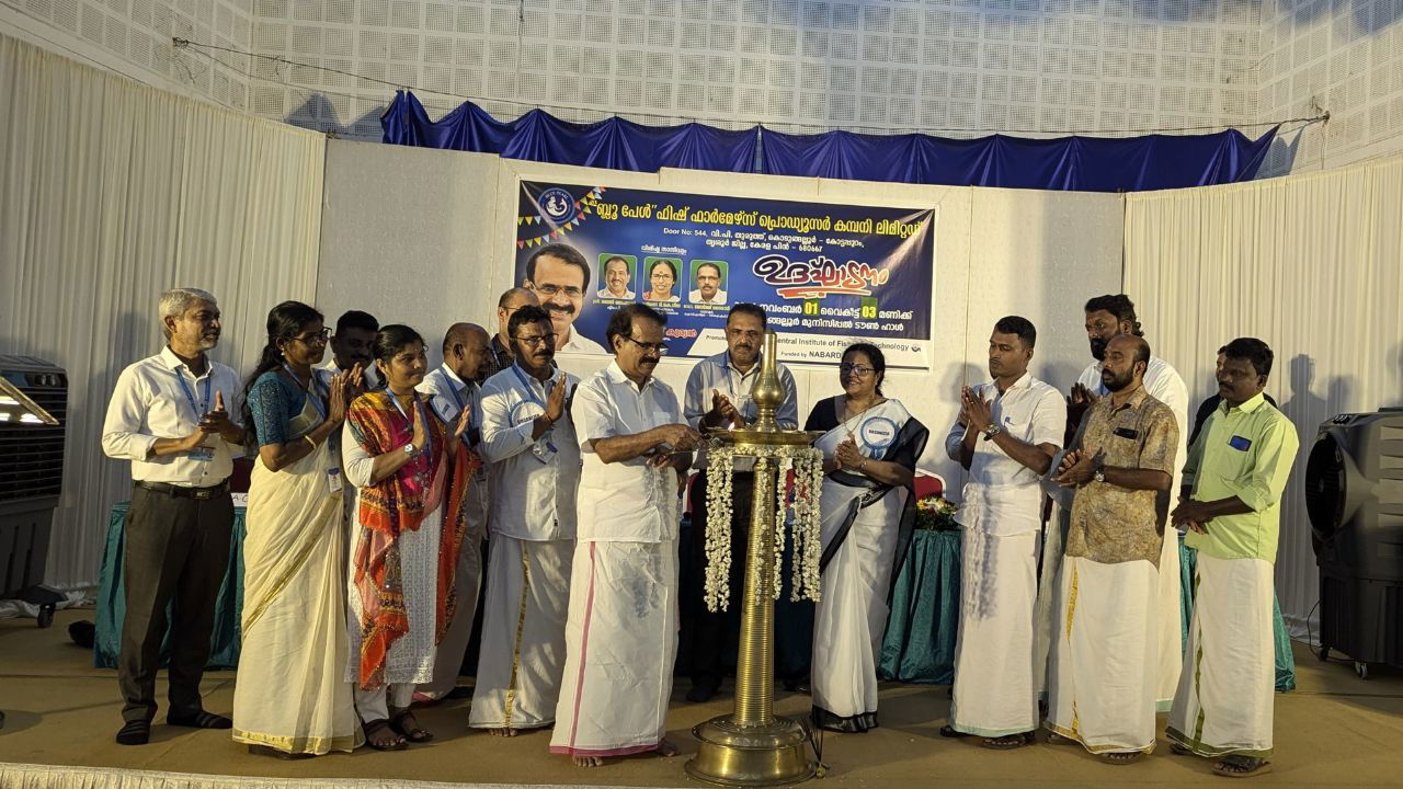 Union Minister of State for Fisheries, Animal Husbandry, Dairying, and Minority Affairs, George Kurian along with other dignitaries