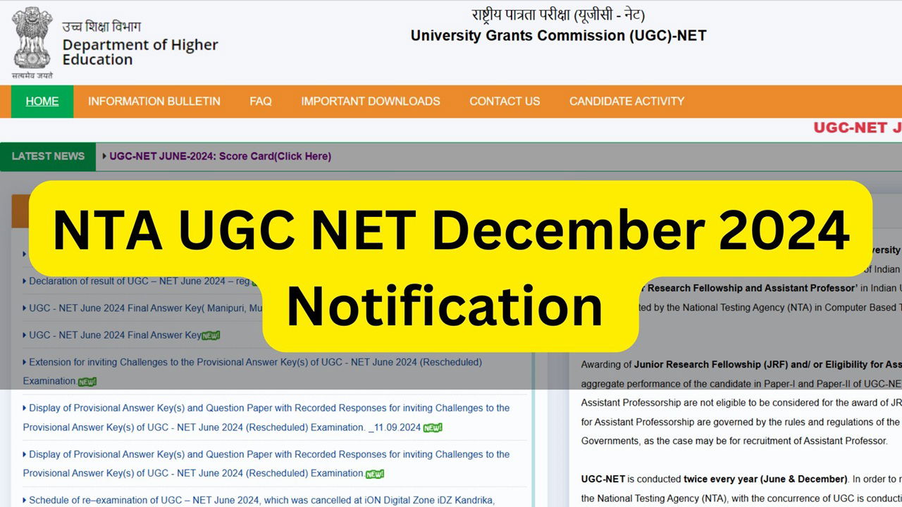 NTA UGC NET December Session Notification  (Photo Source: ugcnet)