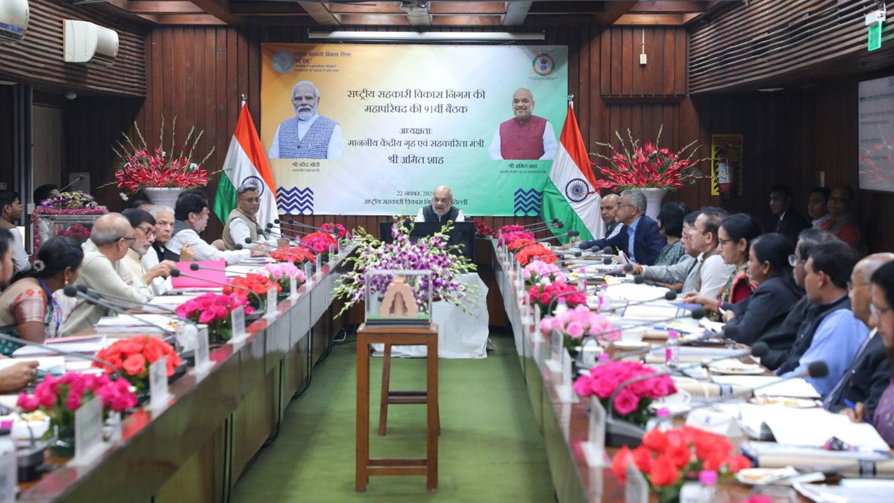 Union Home Minister and Minister of Cooperation Amit Shah at 91st General Council meeting in New Delhi (Photo Source: @mdncdc/X)