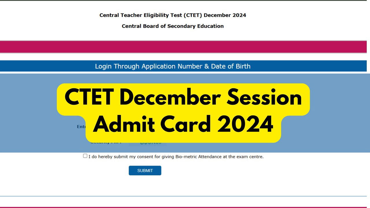 CTET December Session Hall Tickets Released at ctet.nic.in (Photo Source: CTET)