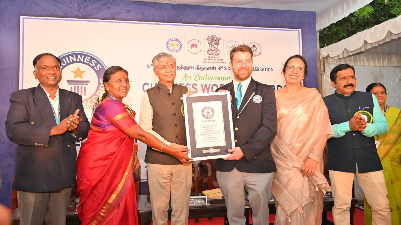 The record-breaking event showcased 567 trained Varmanis (Varmam healers) providing therapy to an equal number of participants. (Photo Source: @nischennai/X)