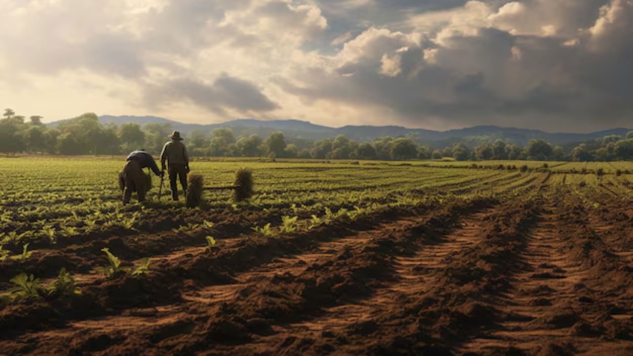 Farmers working in a lush, well-irrigated field (Representational Image Source: Freepik)