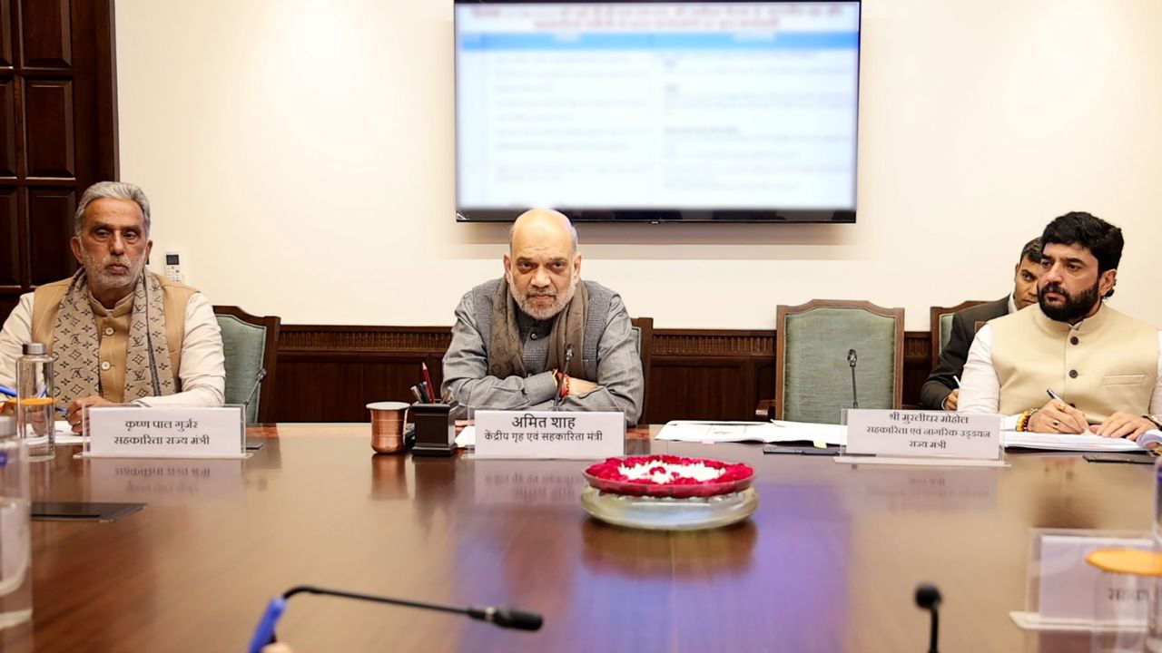 Union Home Minister and Minister of Cooperation, Amit Shah during the review meeting of BBSSL in New Delhi (Photo Source: @pibcooperation/X)