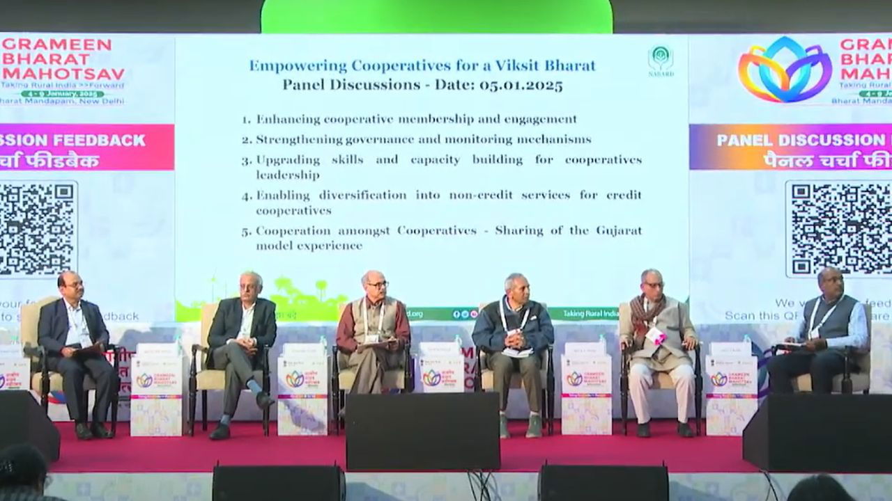 Speakers at the panel discussion on 'Empowering Cooperatives for a Viksit Bharat'