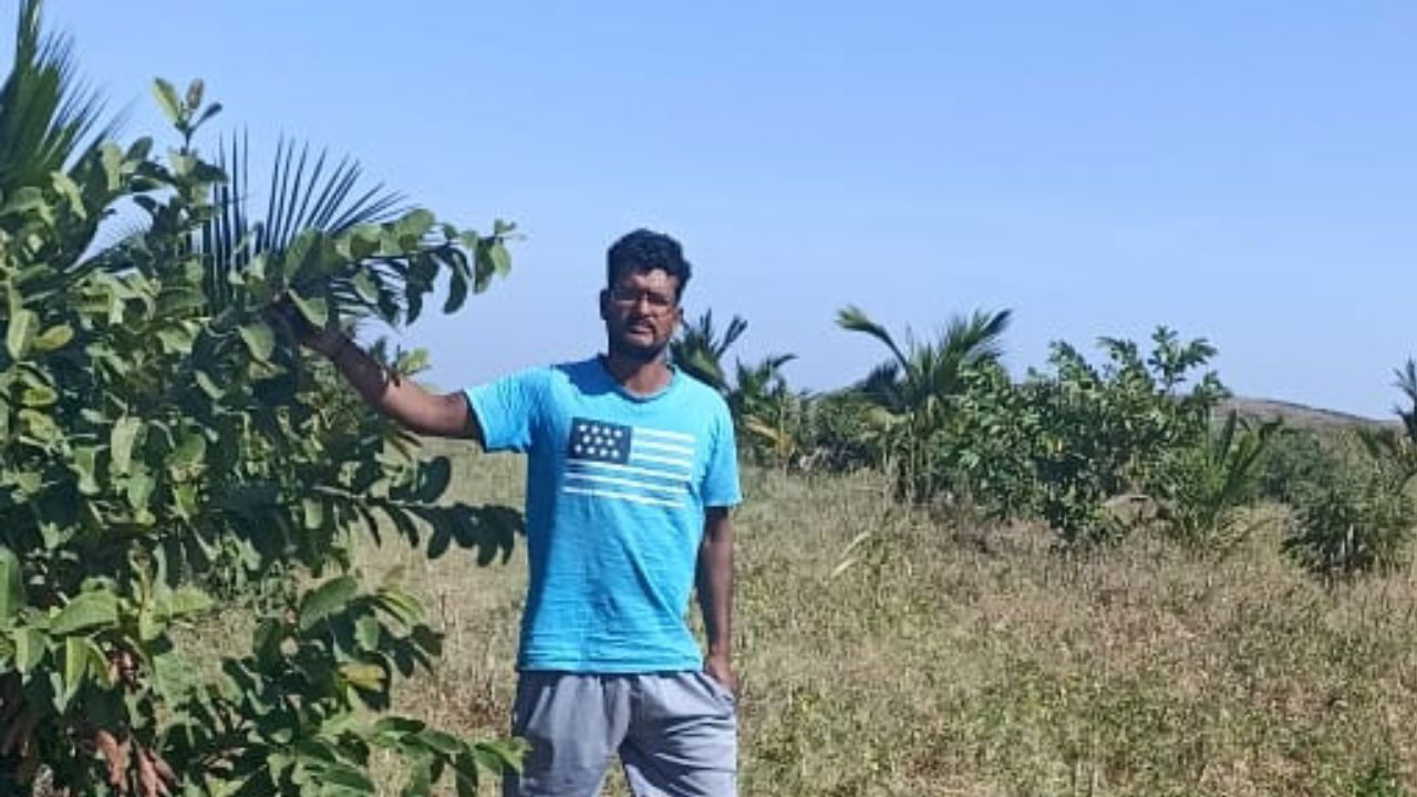 Sagar Hattikal in his orchard farm