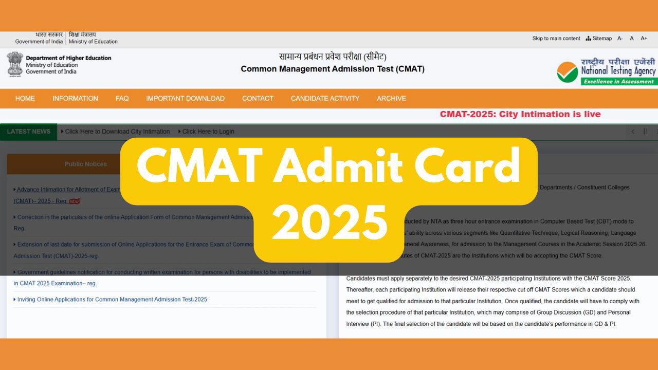 CMAT Admit Card 2025 (Photo Source: NTA)