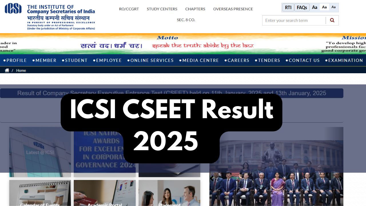 ICSI CSEET January 2025 Result Declared at icsi.edu (Photo Source: ICSI)