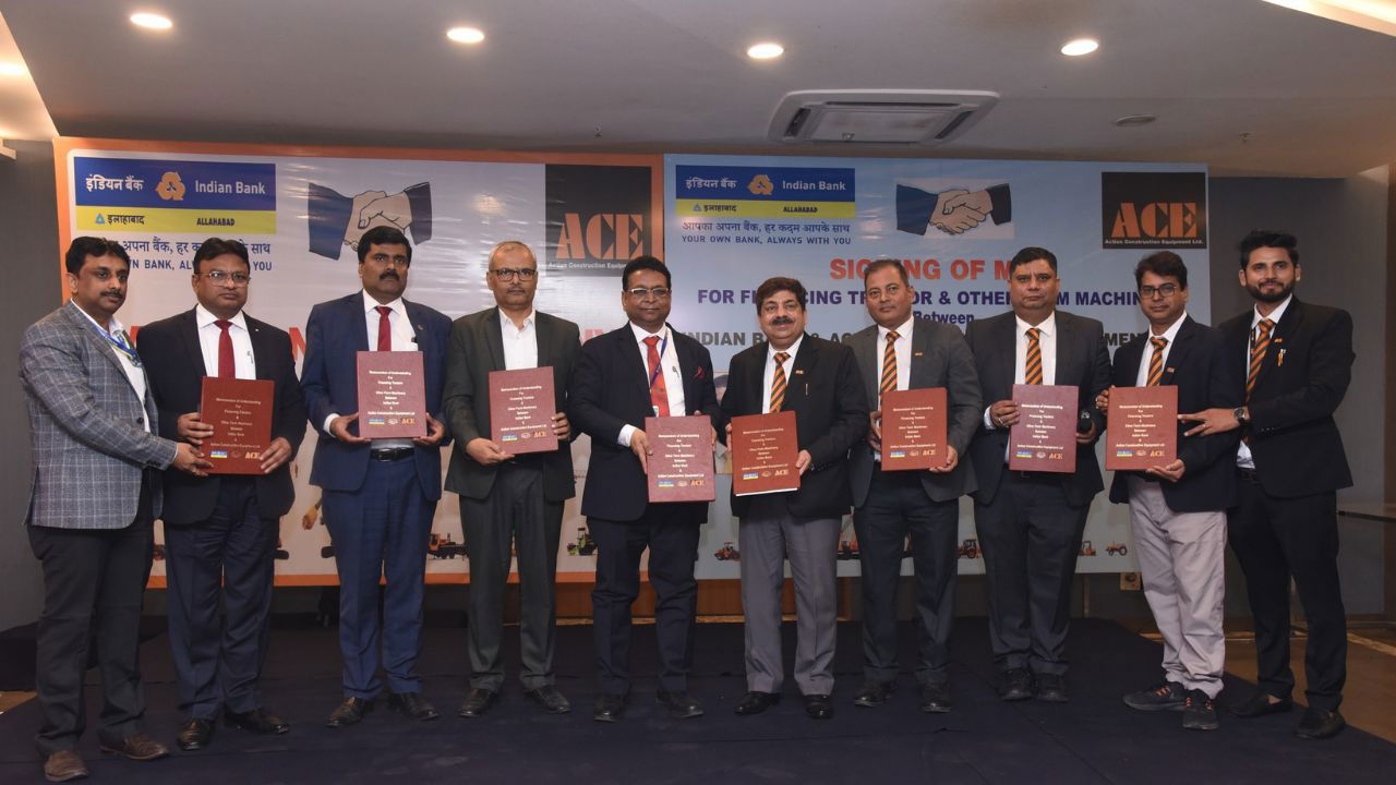 Key officials from Indian Bank and ACE during MoU signing ceremony