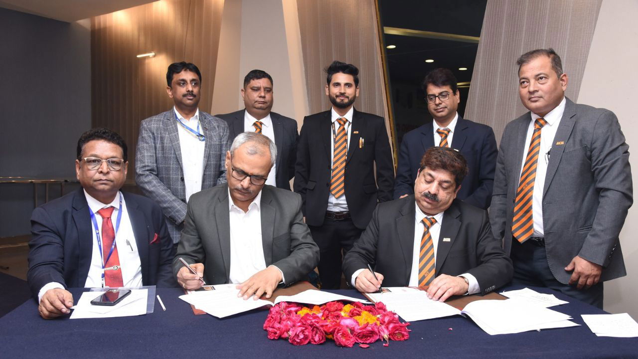 Key officials from Indian Bank and ACE during MoU signing ceremony