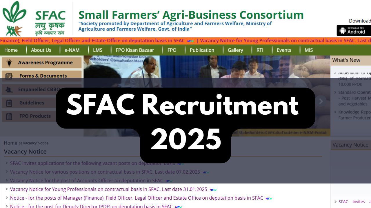 SFAC, an autonomous body under the Societies Registration Act, 1860, plays a crucial role in promoting agribusiness and implementing governments schemes (Photo Source: SFAC)