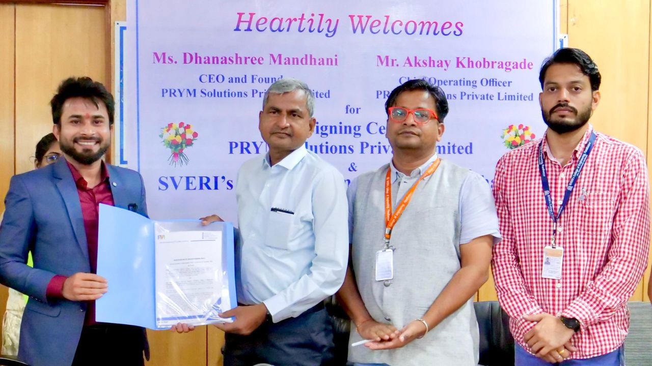 The formal signing of the Memorandum of Understanding (MoU) was conducted by Akshay Khobragade, COO of Salam Kisan, and Dr. B. P. Ronge, Principal of SVERI College of Engineering.