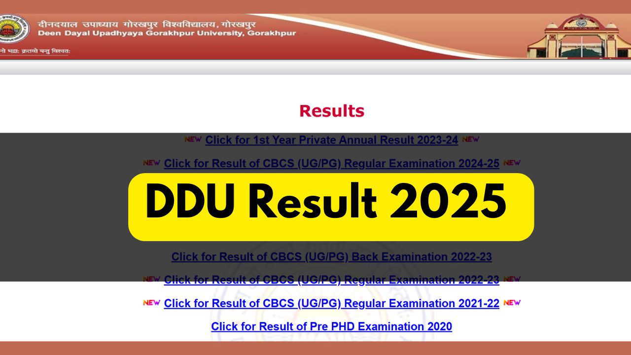 Deen Dayal Upadhyay Gorakhpur University (DDU) has officially announced the results for various undergraduate and postgraduate courses for the year 2025. (Photo Source: DDU)