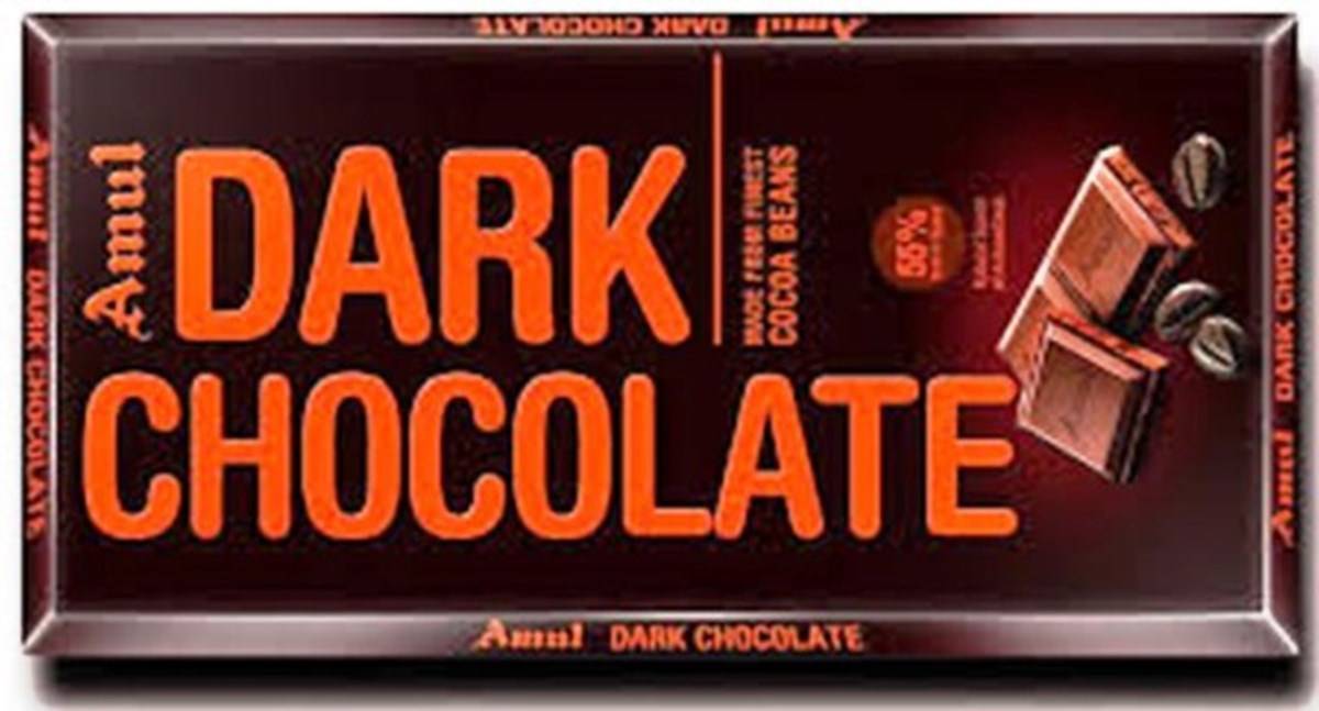 Amul Dark Chocolate with 100 Percent Cocoa-Content
