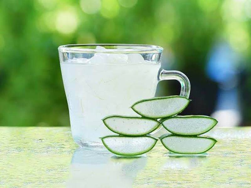 Aloe Vera slices and its juice