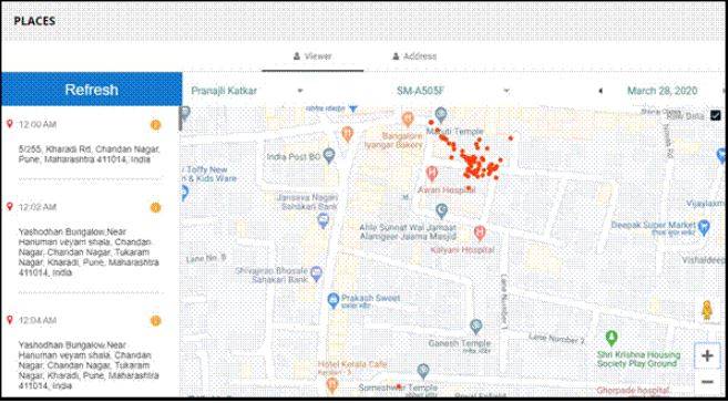 Real-time Tracking of the movements of home-quarantined citizens is shown above: