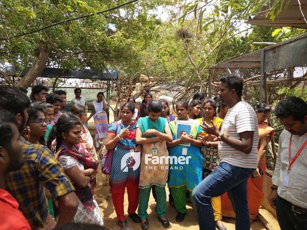 Naveen Krishnan with visitors at his Farm