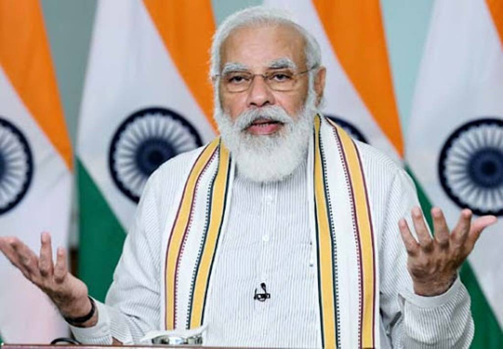 Prime Minister Modi giving speech