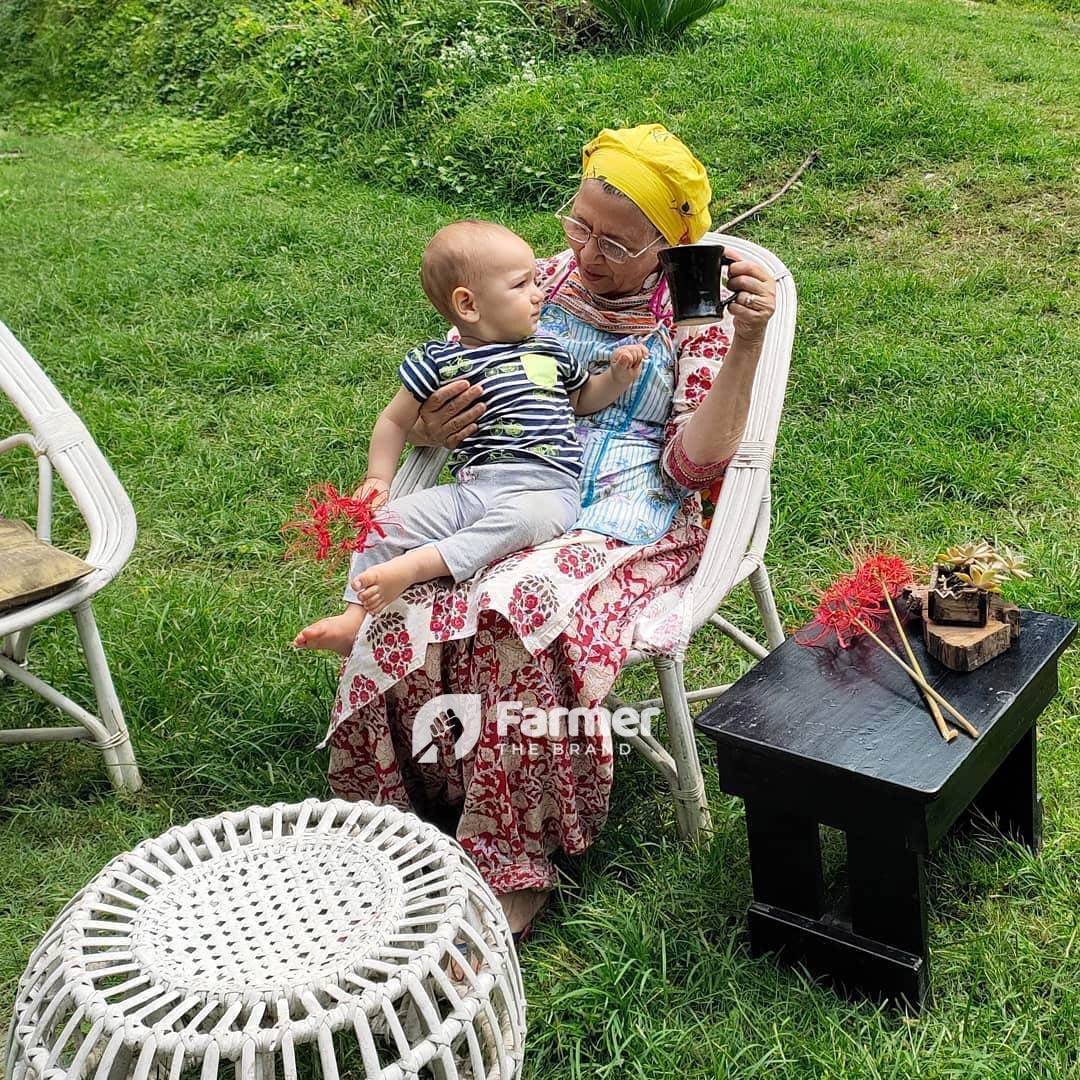 Indira with her Grandchild