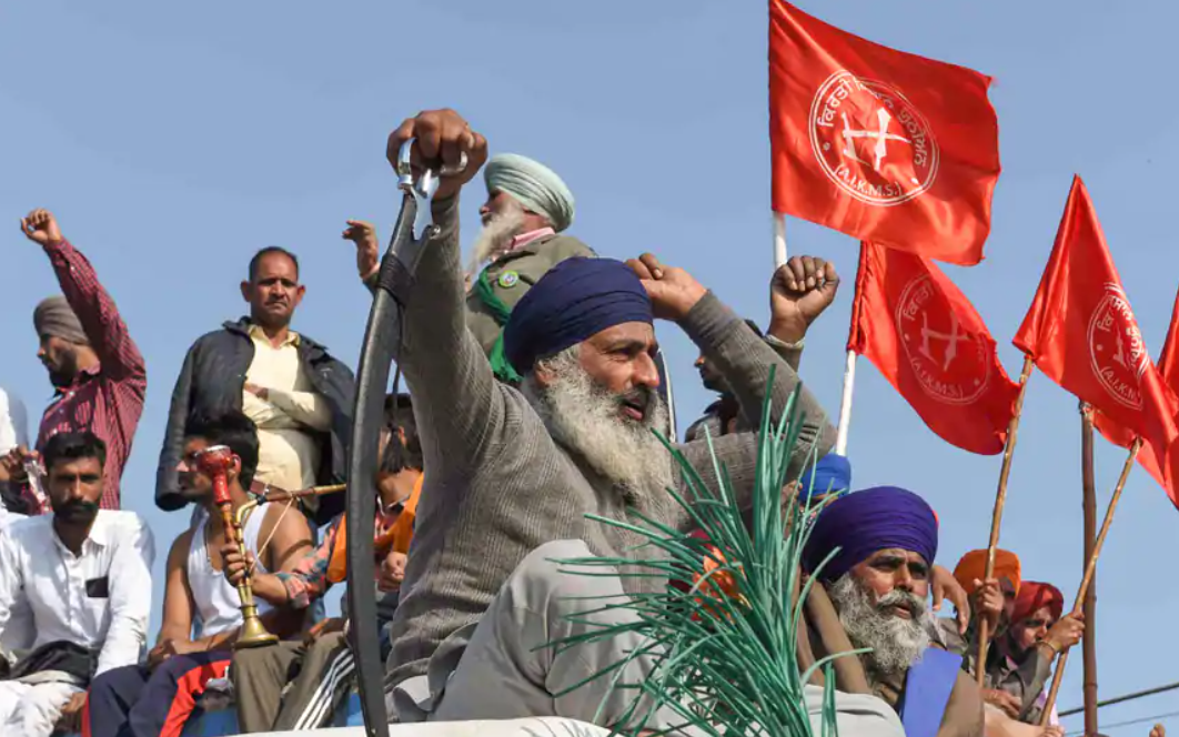 Farmers protesting at the border