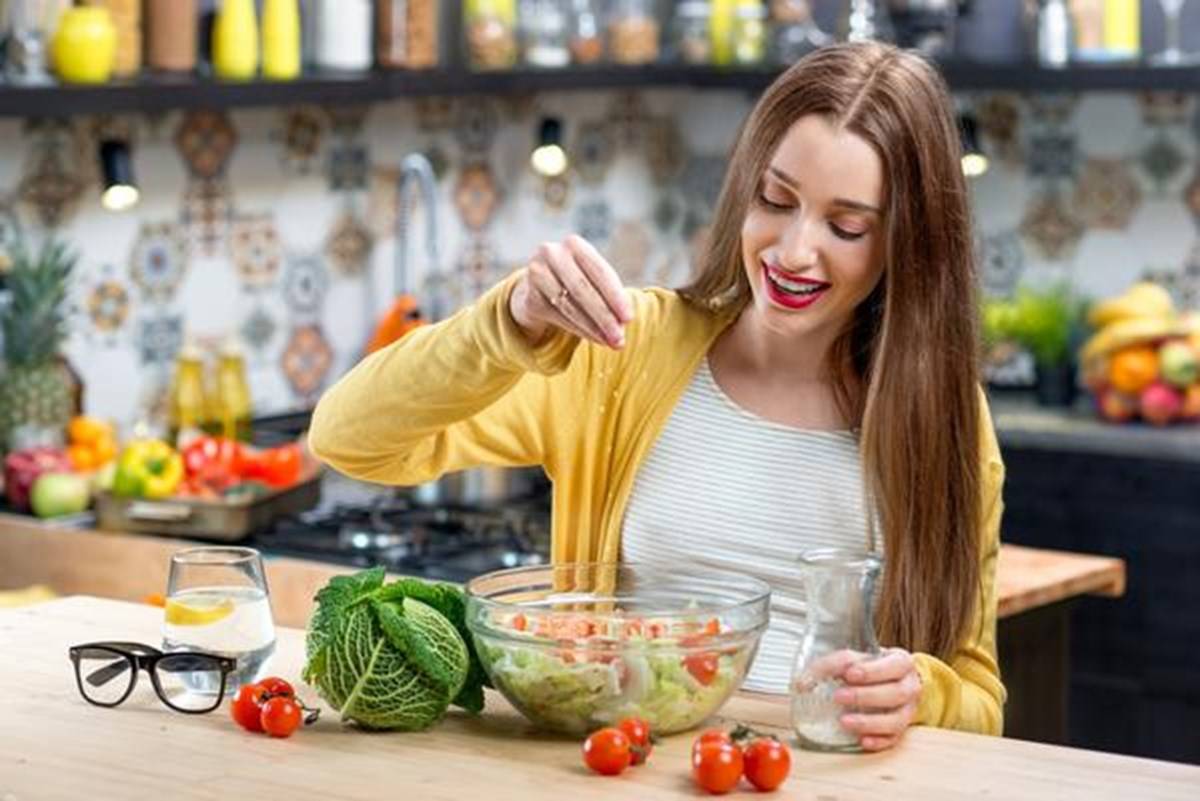 Woman Preparing Healthy Food