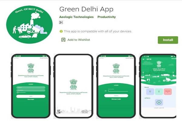 Green Delhi App by Department of Environment and Forest, Govt. of NCT Delhi