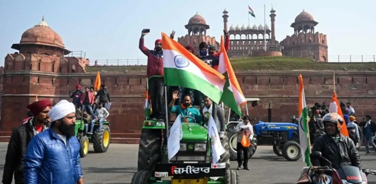 Farmers Protesting at Red Fort on January 26, 2021