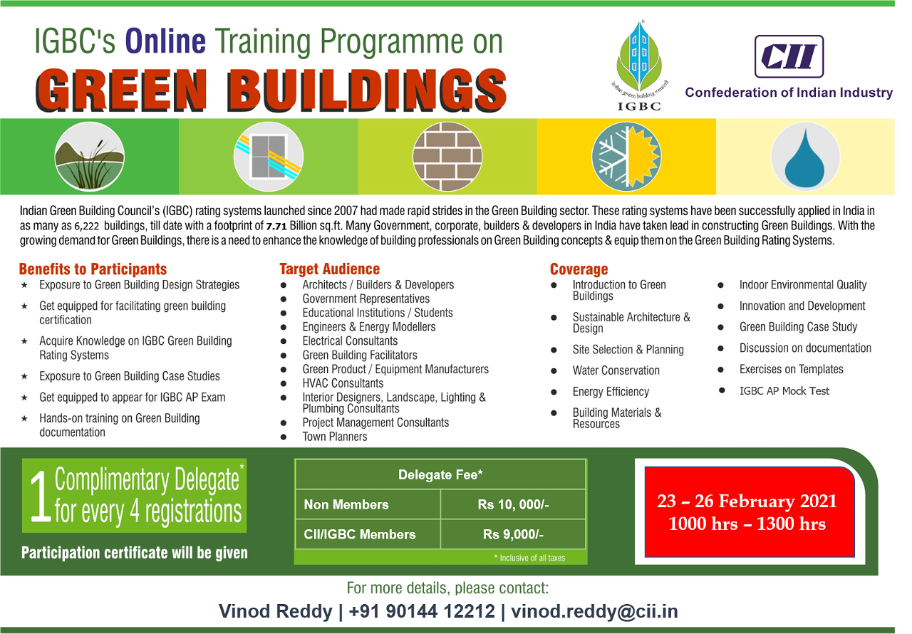 IGBC online Training Programme on Green Buildings