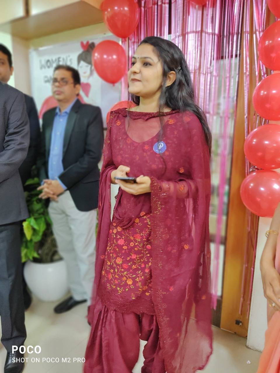 Marketing Executive of KJ - Tanu Tomar - reciting a self-written poem on Women's Day