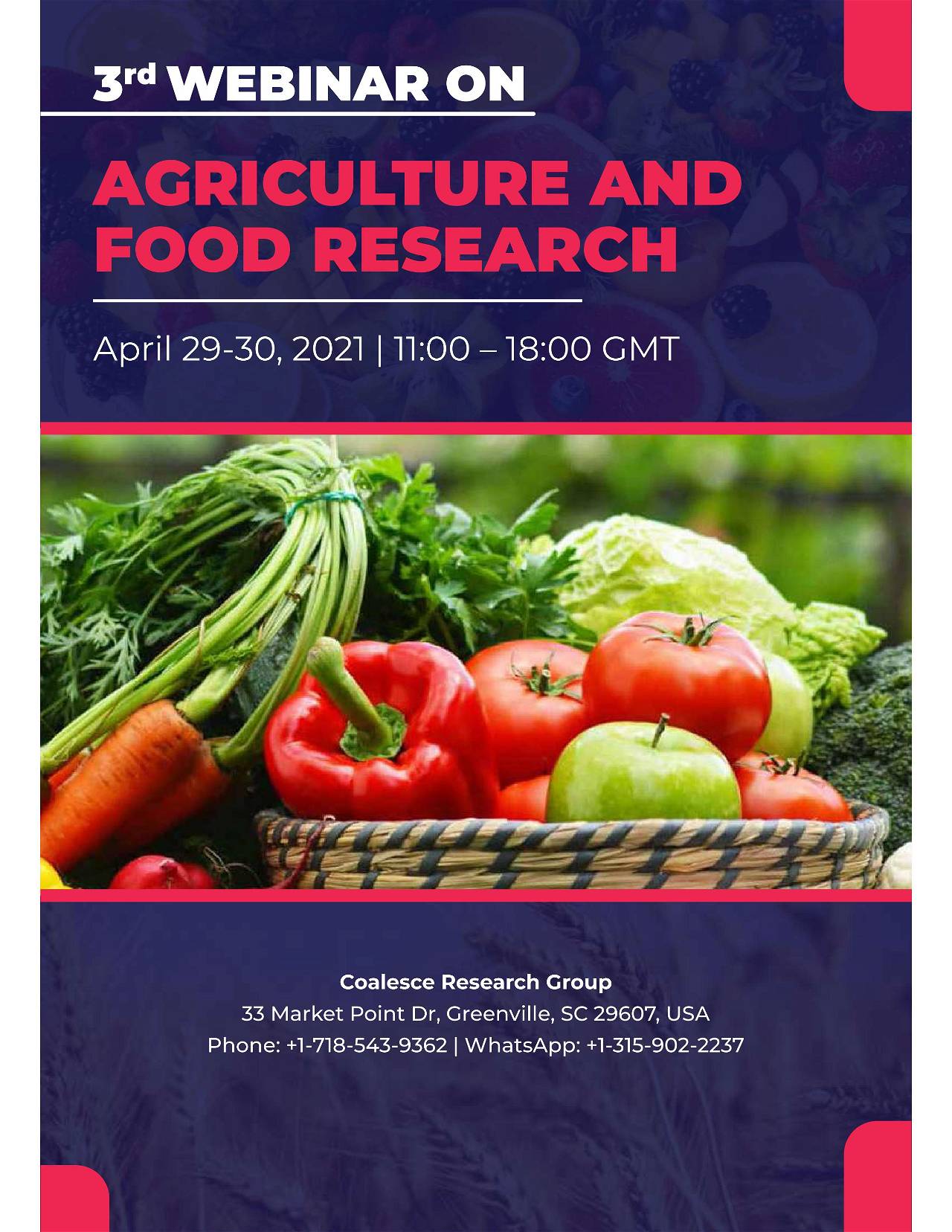 3rd Webinar on Agriculture & Food Research