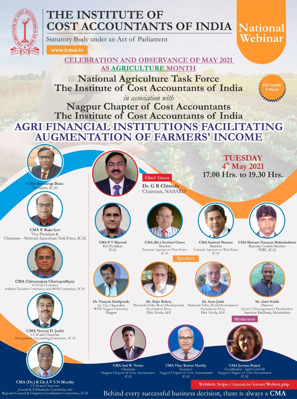 National Webinar on Agri Financial Institutions facilitating Augmentation of Farmers’ Income