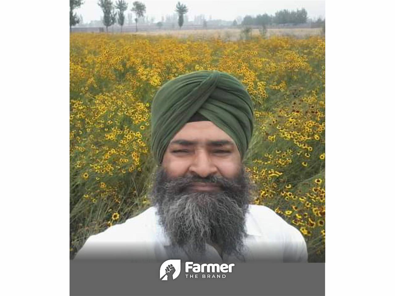 Sukhjit Singh with crops ready to harvest