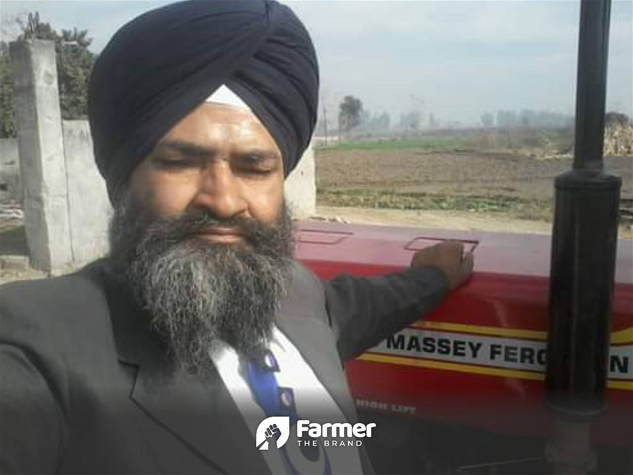 Sukhjit Singh with his tractor