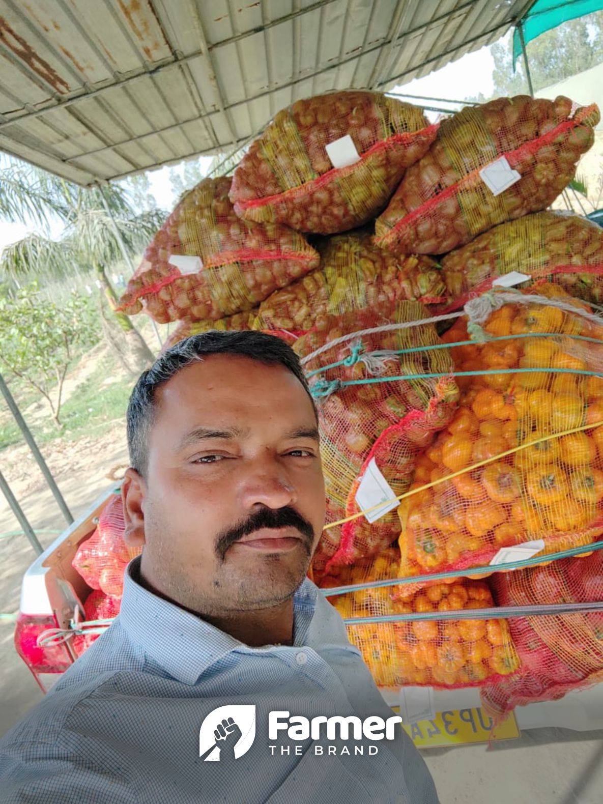 Nandu Pandey with harvest ready for delivery