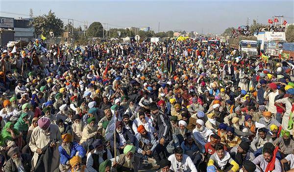 Farmers protesting against farm laws