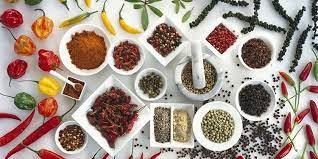 Range of spices and herbs