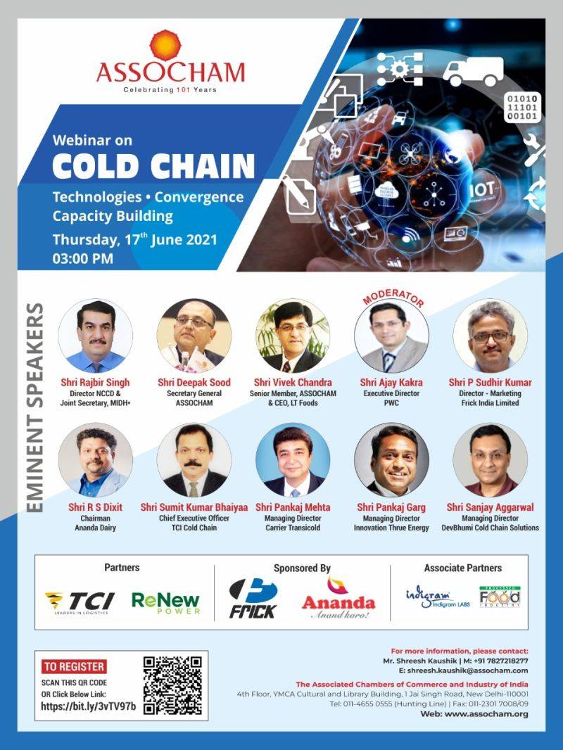 Webinar on Cold Chain- Technologies, Convergence and Capacity Building