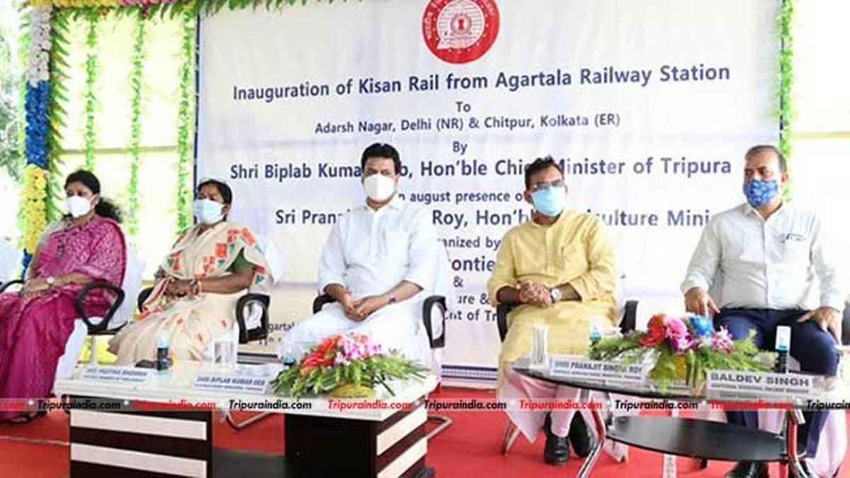 Inauguration ceremony of Kisan Rail, seated at the center is Tripura CM Biplab Deb