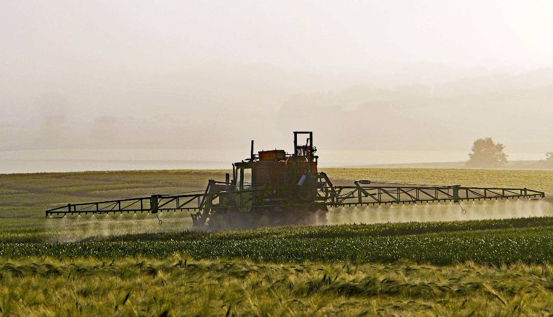 Plant protection measures being applied in field crop