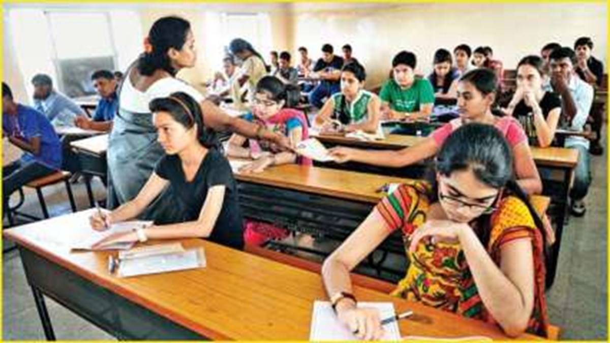 Agriculture students writing exam