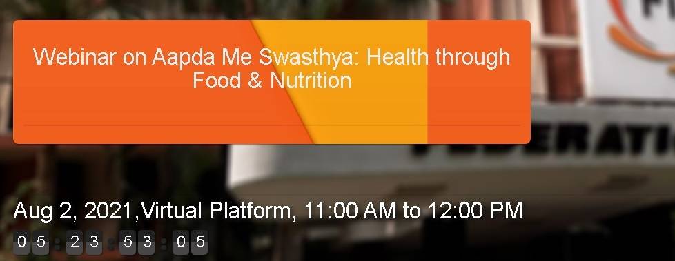 Webinar on Aapda Me Swasthya: Health through Food & Nutrition