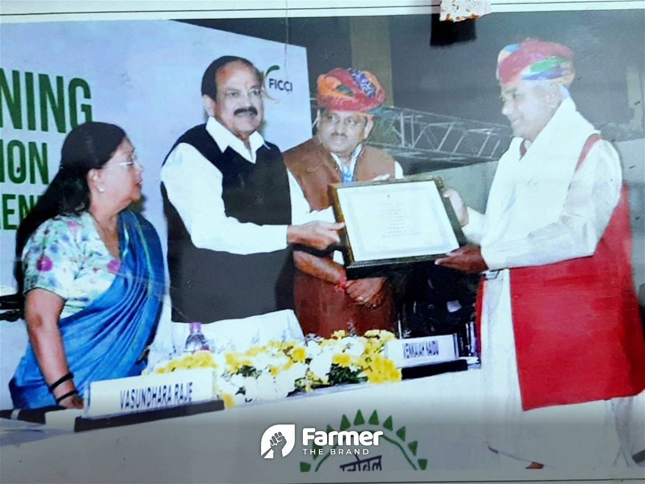 Farmer receiving award