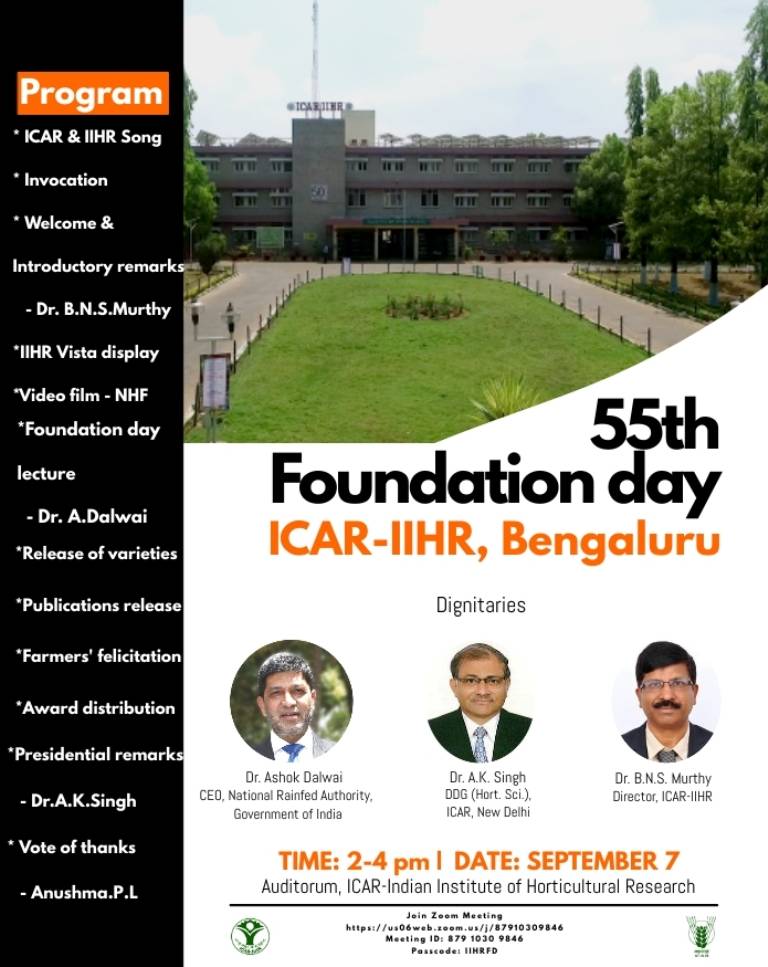 55th foundation day ICAR-IIHR, Bengaluru